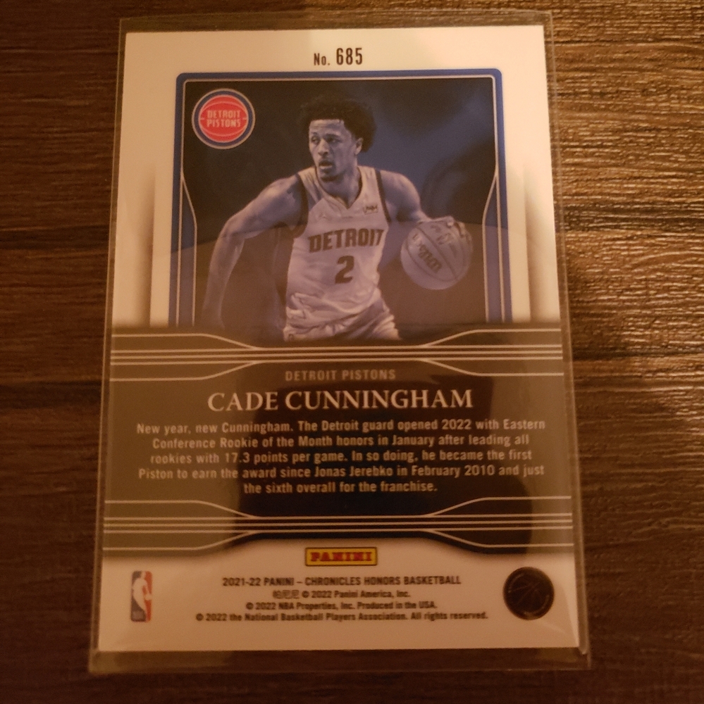 🏀 Cade Cunningham Honors Rookie Card 🏀 - Picture 2 of 2
